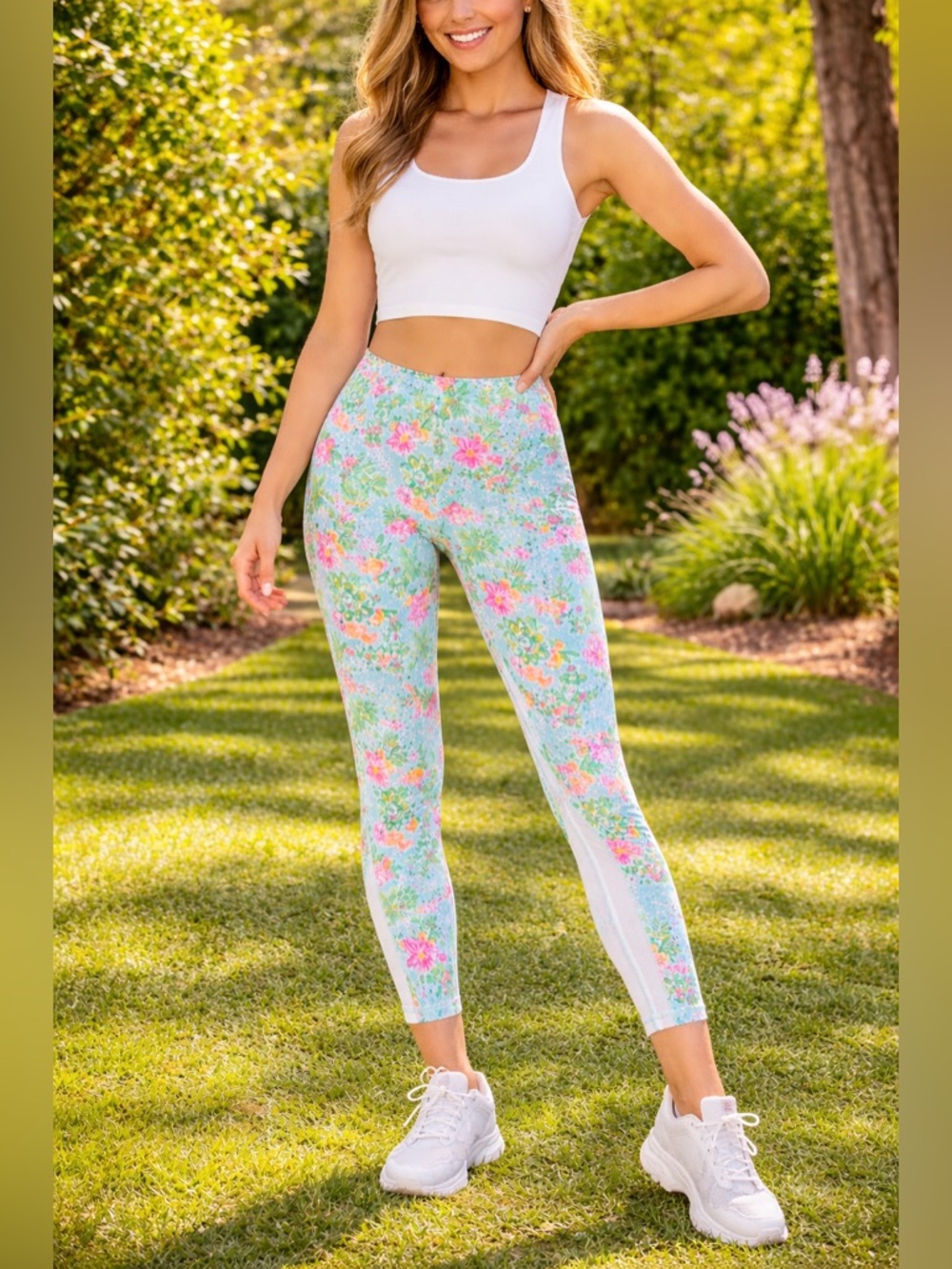 RARE DISNEY X LILY PULITZER Floral Mickie High-Waist Active Leggings